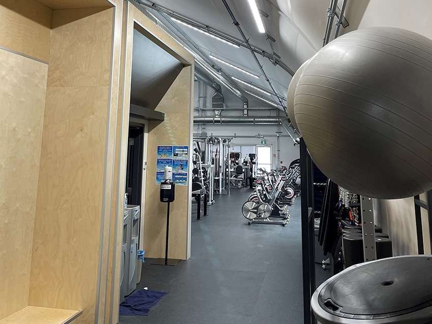 Sprung Structures workforce gymnasium and work out facility fully insulated