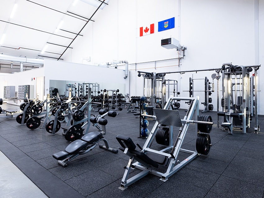 Sprung gymnasium and work out facility.